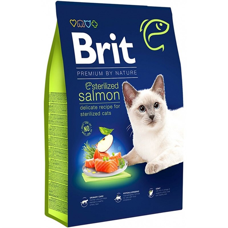 Brit Premium Somonlu Kısırlaştırılmış Yetişkin Kedi Maması 8 KG | SRC: Barcode: 8595602553259